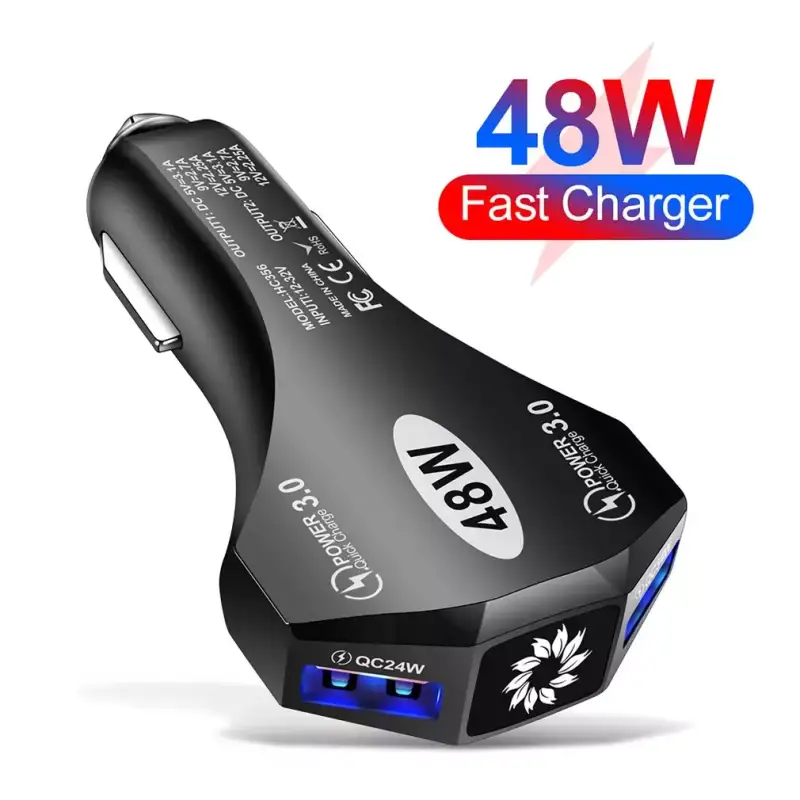 Cargador 2 USB QC3.0 48W para coche Cargador 2 USB QC3.0 48W para coche