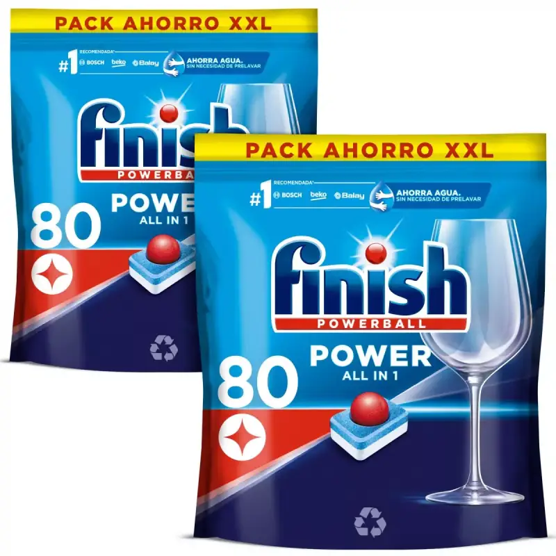160 Pastillas Finish Poweball Power All in 1 160 Pastillas Finish Poweball Power All in 1