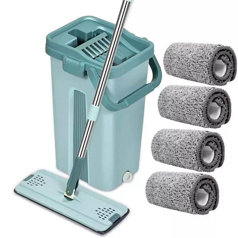 Fregona plana giratoria con cubo Fregona plana giratoria con cubo