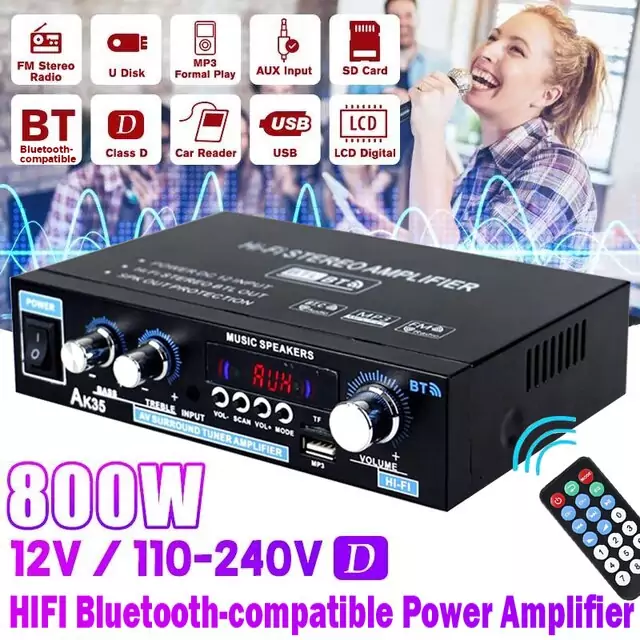 Amplificador de potencia 800W bluetooth Amplificador de potencia 800W bluetooth