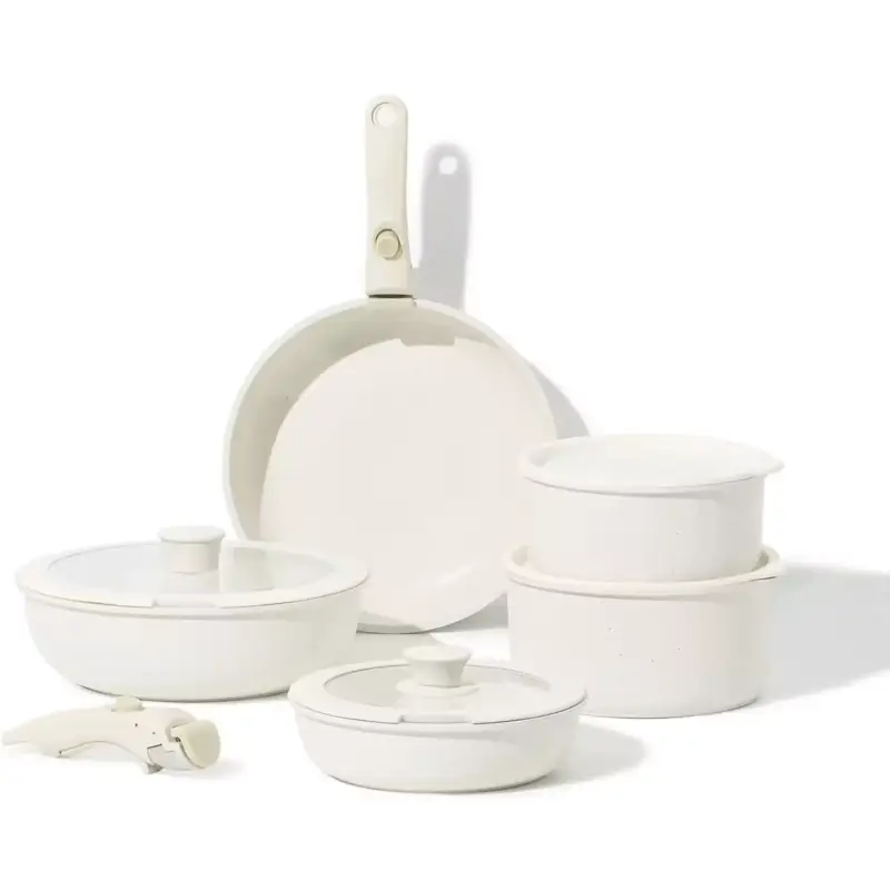 Set 11 piezas Carote sartenes antiadherentes con mango extraíble Set 11 piezas Carote sartenes antiadherentes con mango extraíble