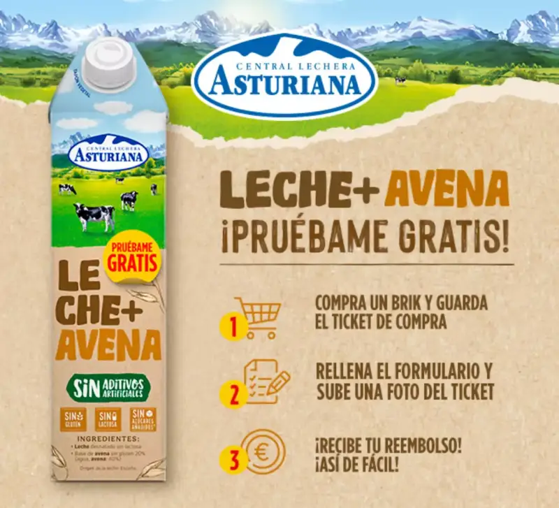 Prueba gratis Leche+Avena de Central Lechera Prueba gratis Leche+Avena de Central Lechera