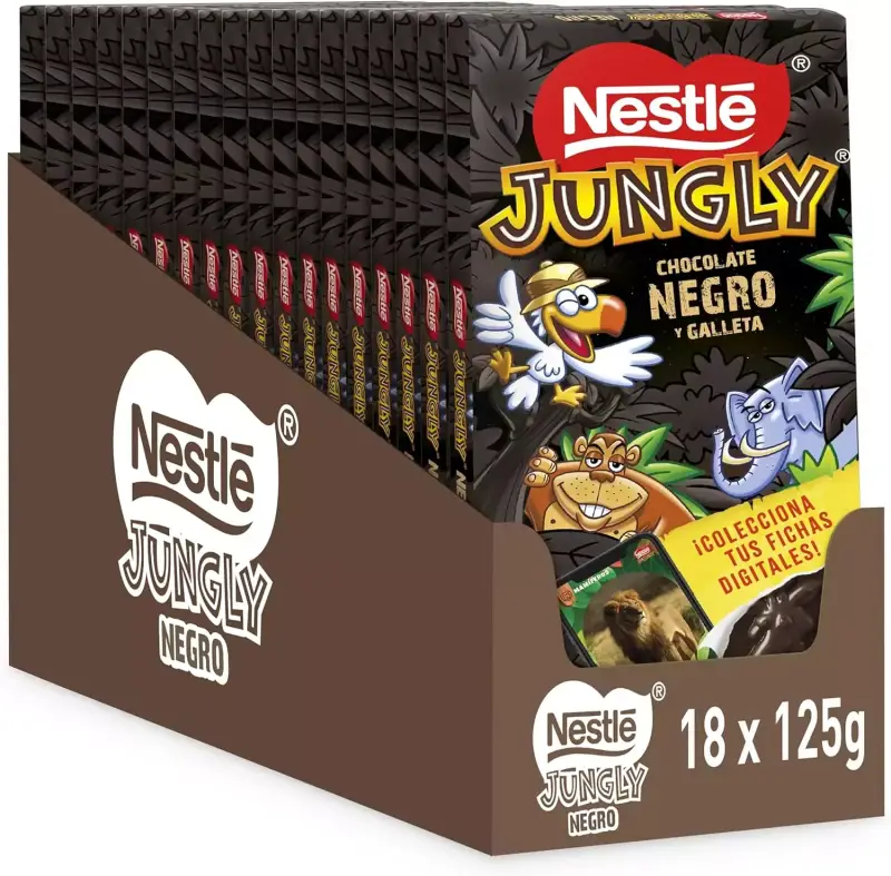 18 Tabletas chocolate negro Nestle Jungly 18 Tabletas chocolate negro Nestle Jungly
