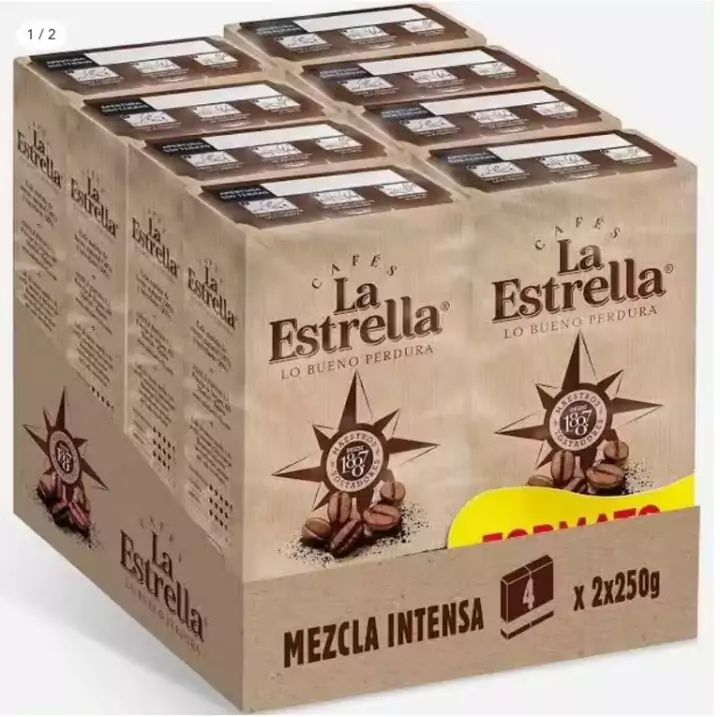 PACK de 8 Café molido LA ESTRELLA mezcla intensa PACK de 8 Café molido LA ESTRELLA mezcla intensa