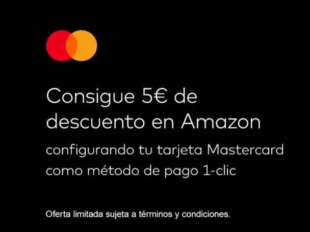 5€ de descuento al comprar en Amazon con Mastercard 5€ de descuento al comprar en Amazon con Mastercard