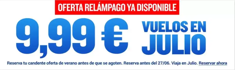 Solo hoy 26/06/21 vuelos con Ryanair desde 9,99€ Solo hoy 26/06/21 vuelos con Ryanair desde 9,99€
