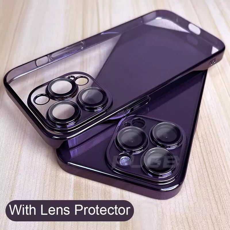 Funda de silicona transparente con Protector de lente para iPhone 7 y 8 Funda de silicona transparente con Protector de lente para iPhone 7 y 8