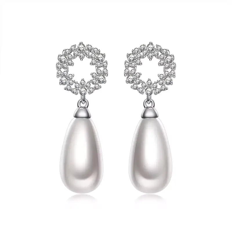 Pendientes de Perlas y plata de Ley 925 Pendientes de Perlas y plata de Ley 925