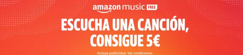 Escucha una canción en Amazon Music Free y recibe un dto de 5€ Escucha una canción en Amazon Music Free y recibe un dto de 5€