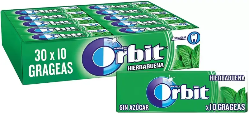 Pack de 30 x 10 Chicles sin azúcar Orbit Pack de 30 x 10 Chicles sin azúcar Orbit