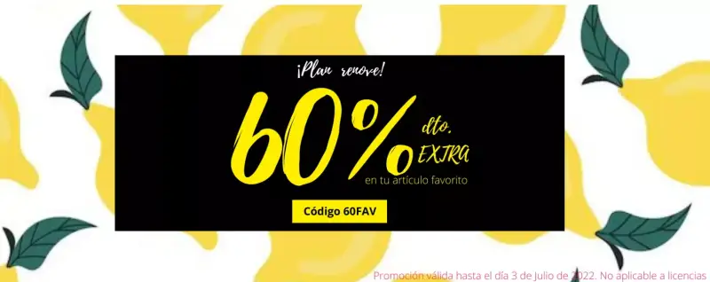 60% Dto. EXTRA en tu artículo favorito en MagicOutlet 60% Dto. EXTRA en tu artículo favorito en MagicOutlet
