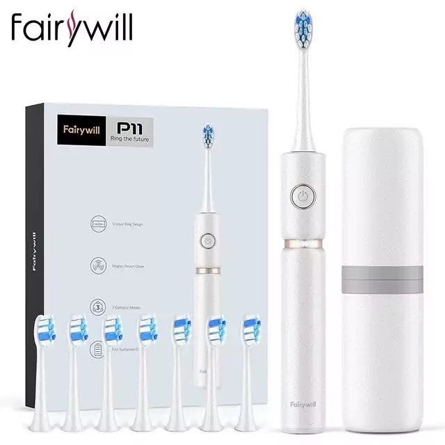 Fairywill-cepillo de dientes eléctrico P11 + 8 cabezales Fairywill-cepillo de dientes eléctrico P11 + 8 cabezales