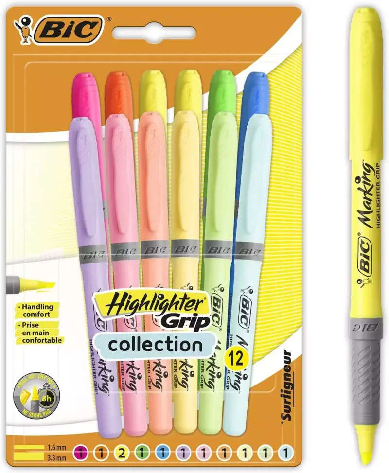 Pack de 12 Marcadores Bic Highlighter Pack de 12 Marcadores Bic Highlighter
