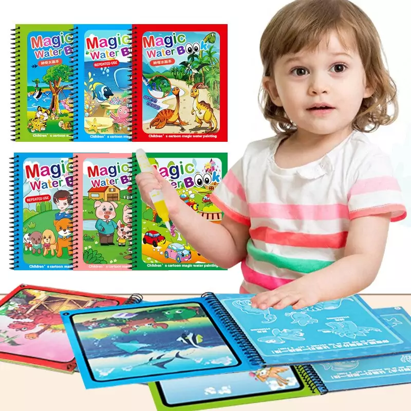 Libro mágico de pintura al agua para niños Libro mágico de pintura al agua para niños