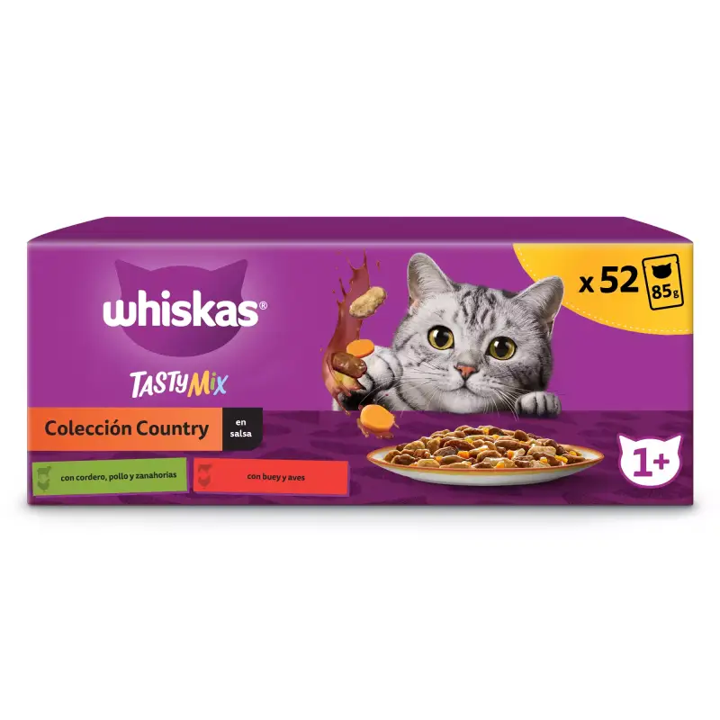 52 Bolsitas Whiskas Tasty Mix 85g 52 Bolsitas Whiskas Tasty Mix 85g