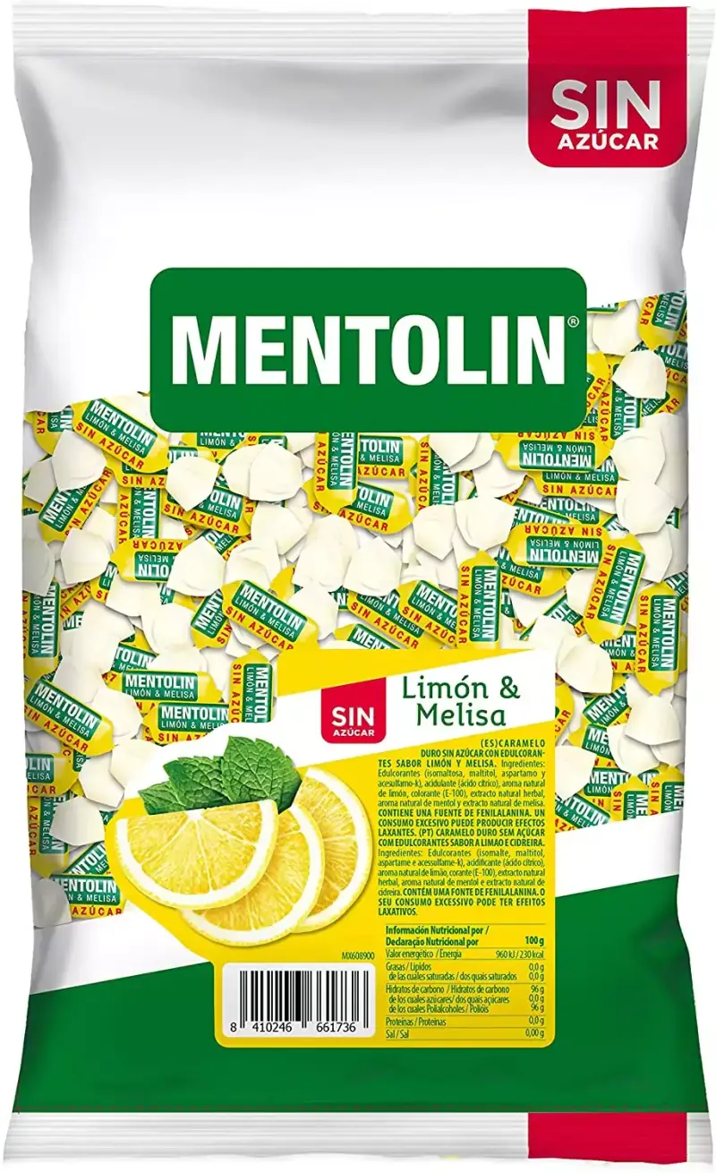 Mentolín Limón & Melisa Caramelo Balsámico sin Azúcar 1000 gr Mentolín Limón & Melisa Caramelo Balsámico sin Azúcar 1000 gr