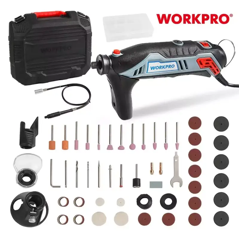 Amoladora Workpro 130W + 182 Accesorios 2 und Amoladora Workpro 130W + 182 Accesorios 2 und