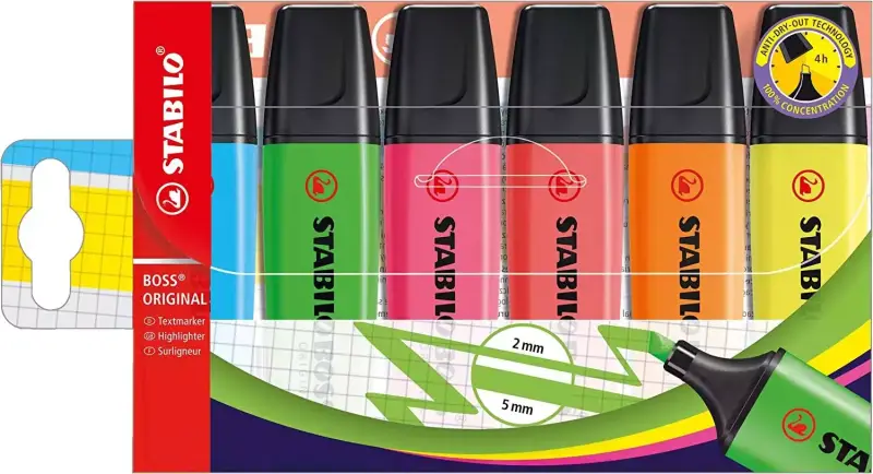 Pack 6 marcadores fluorescentes Stabilo Pack 6 marcadores fluorescentes Stabilo