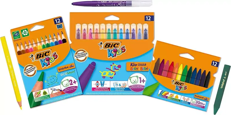 Set rotuladores, ceras y lápices de colores BIC Set rotuladores, ceras y lápices de colores BIC
