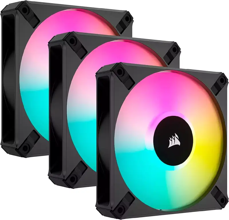 Tres Ventiladores Corsair iCUE AF120 RGB ELITE Tres Ventiladores Corsair iCUE AF120 RGB ELITE