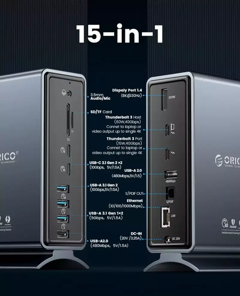 Dock Orico Thunderbolt 15 en 1 Dock Orico Thunderbolt 15 en 1