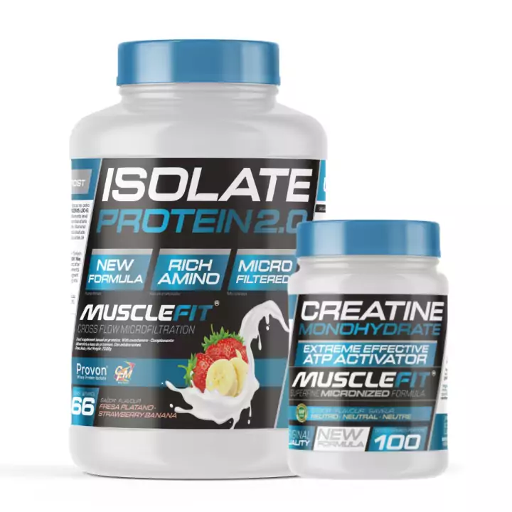 Pack Proteina ISO 2000g + Creatina 300g + Shaker (regalo) Pack Proteina ISO 2000g + Creatina 300g + Shaker (regalo)