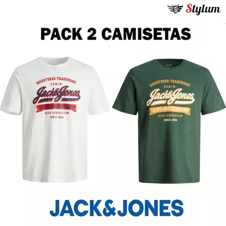 Pack 2 camisetas Jack & Jones para hombre Pack 2 camisetas Jack & Jones para hombre