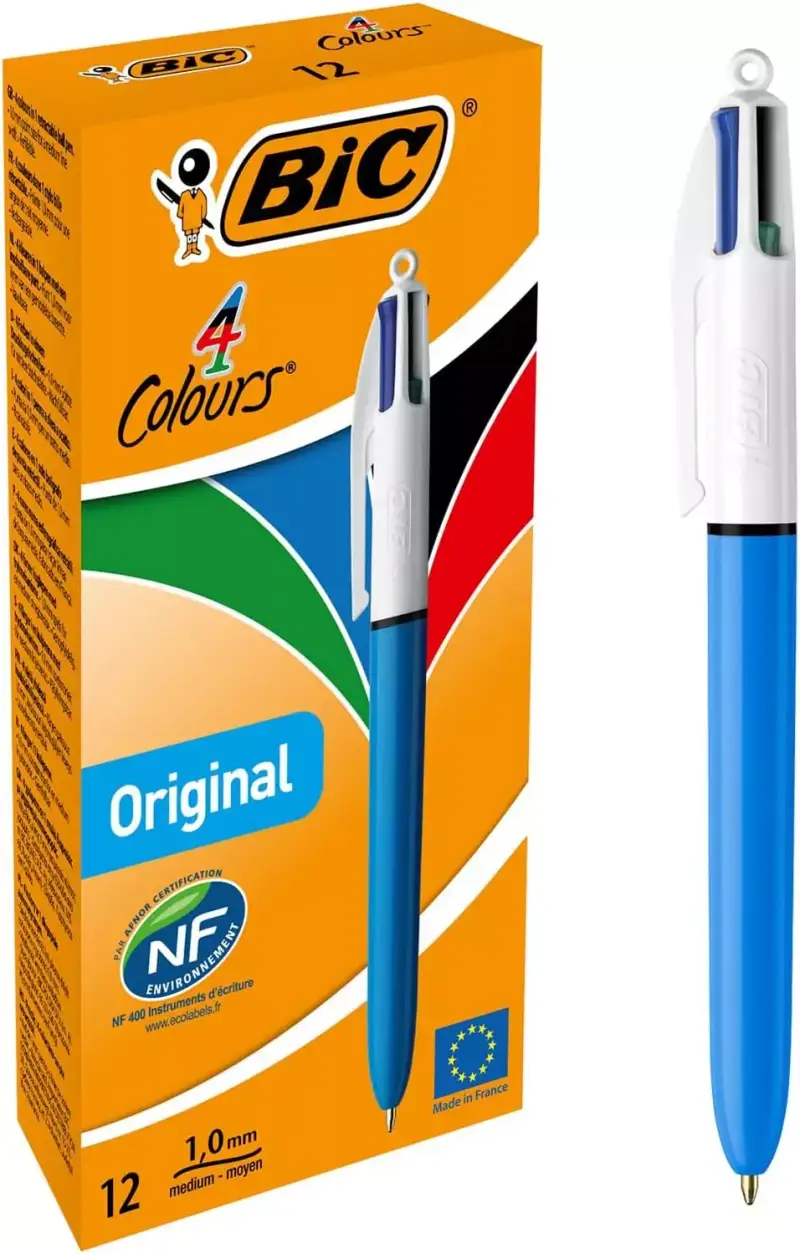 Pack 12 bolígrafos Bic 4 colores Pack 12 bolígrafos Bic 4 colores