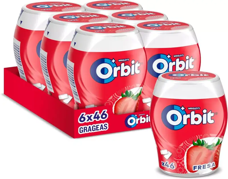 6x 46 Botes chicles Orbit sabor fresa 6x 46 Botes chicles Orbit sabor fresa