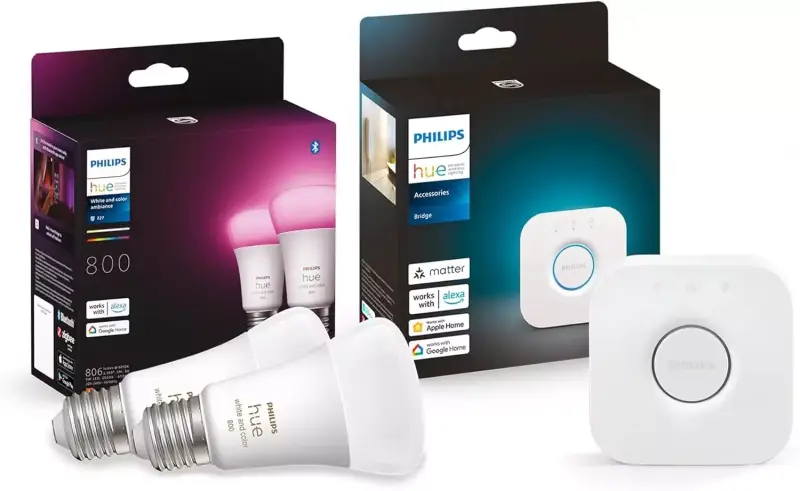 Pack 2 bombillas LED + Puente Philips HUE Pack 2 bombillas LED + Puente Philips HUE