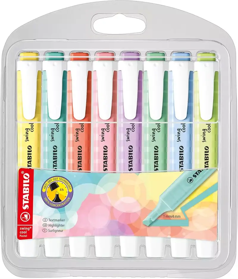 Estuche de 8 rotuladores stabilo fluorescente pastel Estuche de 8 rotuladores stabilo fluorescente pastel