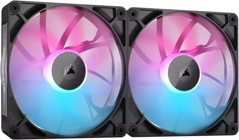 Kit de inicio doble de ventiladores iCUE LINK RX140 RGB de 140 mm Corsair Kit de inicio doble de ventiladores iCUE LINK RX140 RGB de 140 mm Corsair