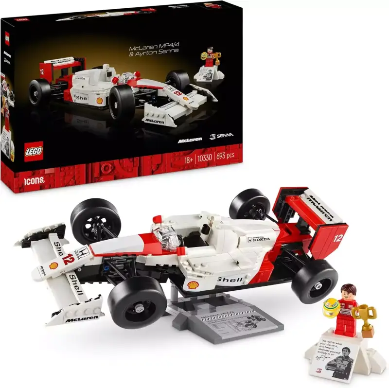 Lego Icons McLaren MP4/4 y Minifigura Ayrton Senna Lego Icons McLaren MP4/4 y Minifigura Ayrton Senna