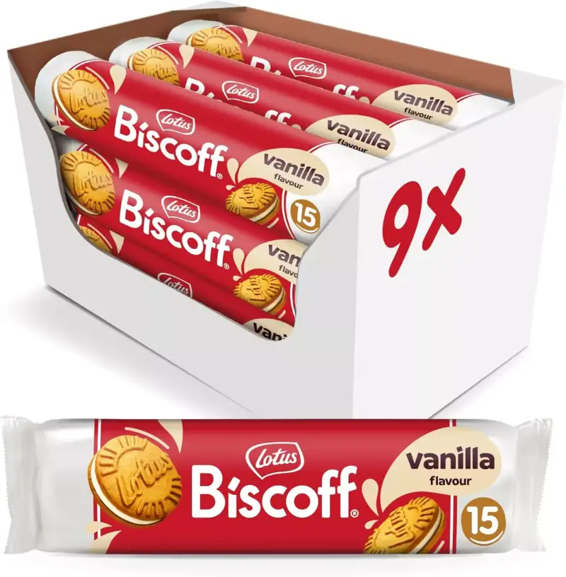 9x 150gr Galletas rellenas de vainilla Lotus Biscoff 9x 150gr Galletas rellenas de vainilla Lotus Biscoff
