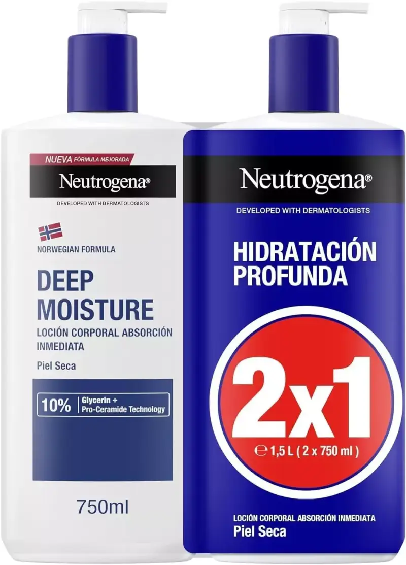 2x750ml Loción hidratación profunda Neutrogena 2x750ml Loción hidratación profunda Neutrogena