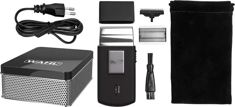 "Afeitadora WAHL Travel para hombres, eléctrica y portátil en maleta de mano para pieles sensibles en color negro" "Afeitadora WAHL Travel para hombres, eléctrica y portátil en maleta de mano para pieles sensibles en color negro"