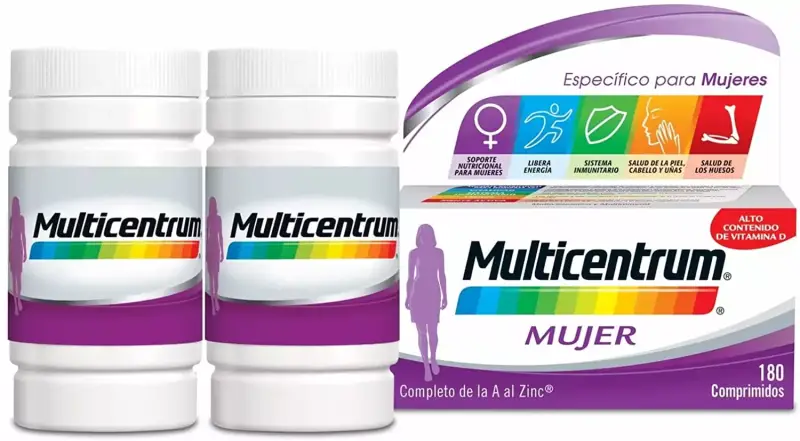 "Multicentrum Mujer: Complemento Vitamínico 13Vit/11Min, Sin Gluten, 90 Unidades (x2)" "Multicentrum Mujer: Complemento Vitamínico 13Vit/11Min, Sin Gluten, 90 Unidades (x2)"