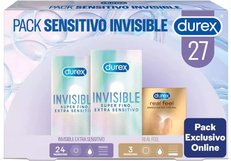 Durex Pack Sensitivo Invisible 27 preservativos Durex Pack Sensitivo Invisible 27 preservativos