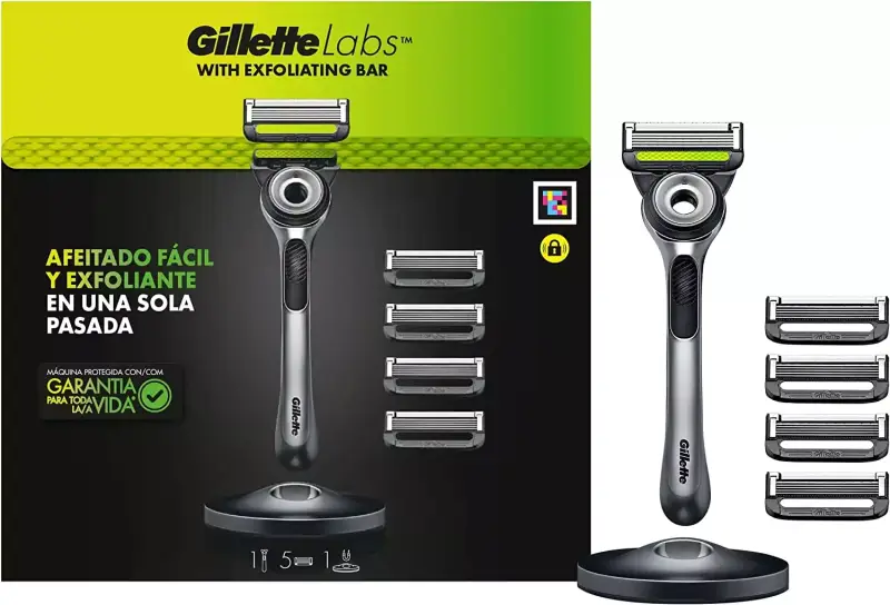 Gillette Labs: Maquinilla Afeitar Hombre con Barra Exfoliante, 5 Cuchillas y Base Magnética – Regalos Originales Hombre Gillette Labs: Maquinilla Afeitar Hombre con Barra Exfoliante, 5 Cuchillas y Base Magnética – Regalos Originales Hombre