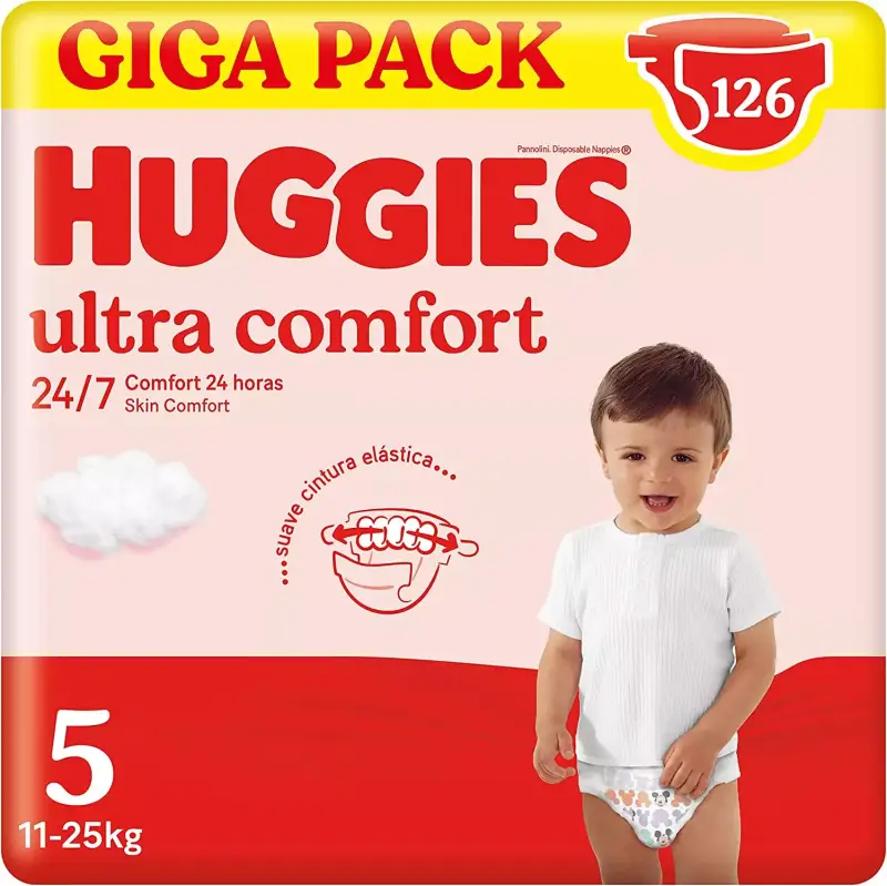Pañales Huggies Ultra Comfort Disney Talla 5 - 126 unidades Pañales Huggies Ultra Comfort Disney Talla 5 - 126 unidades