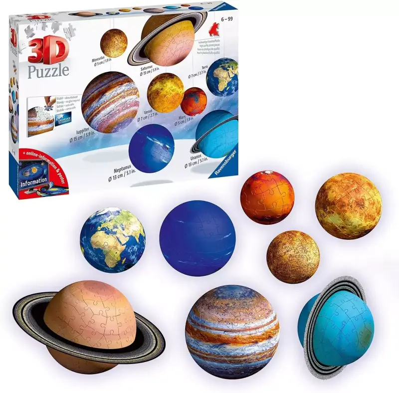"Puzzle 3D Sistema Planetario Ravensburger, Recomendado para Edades 6+ con 522 Piezas y Accesorios" "Puzzle 3D Sistema Planetario Ravensburger, Recomendado para Edades 6+ con 522 Piezas y Accesorios"