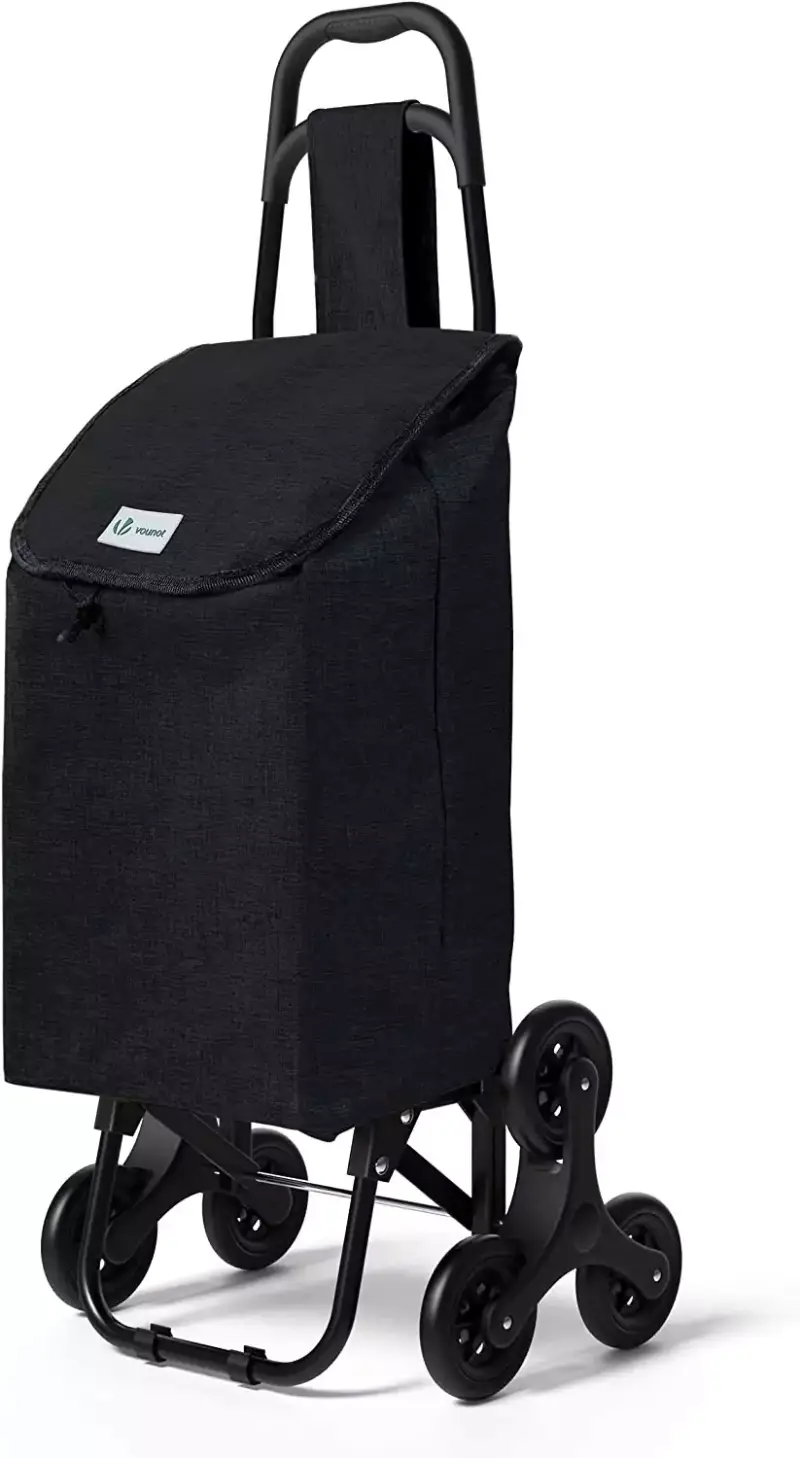 Carro de la Compra con Ruedas para Subir Escaleras, Plegable, Impermeable, 32 L, Negro Carro de la Compra con Ruedas para Subir Escaleras, Plegable, Impermeable, 32 L, Negro
