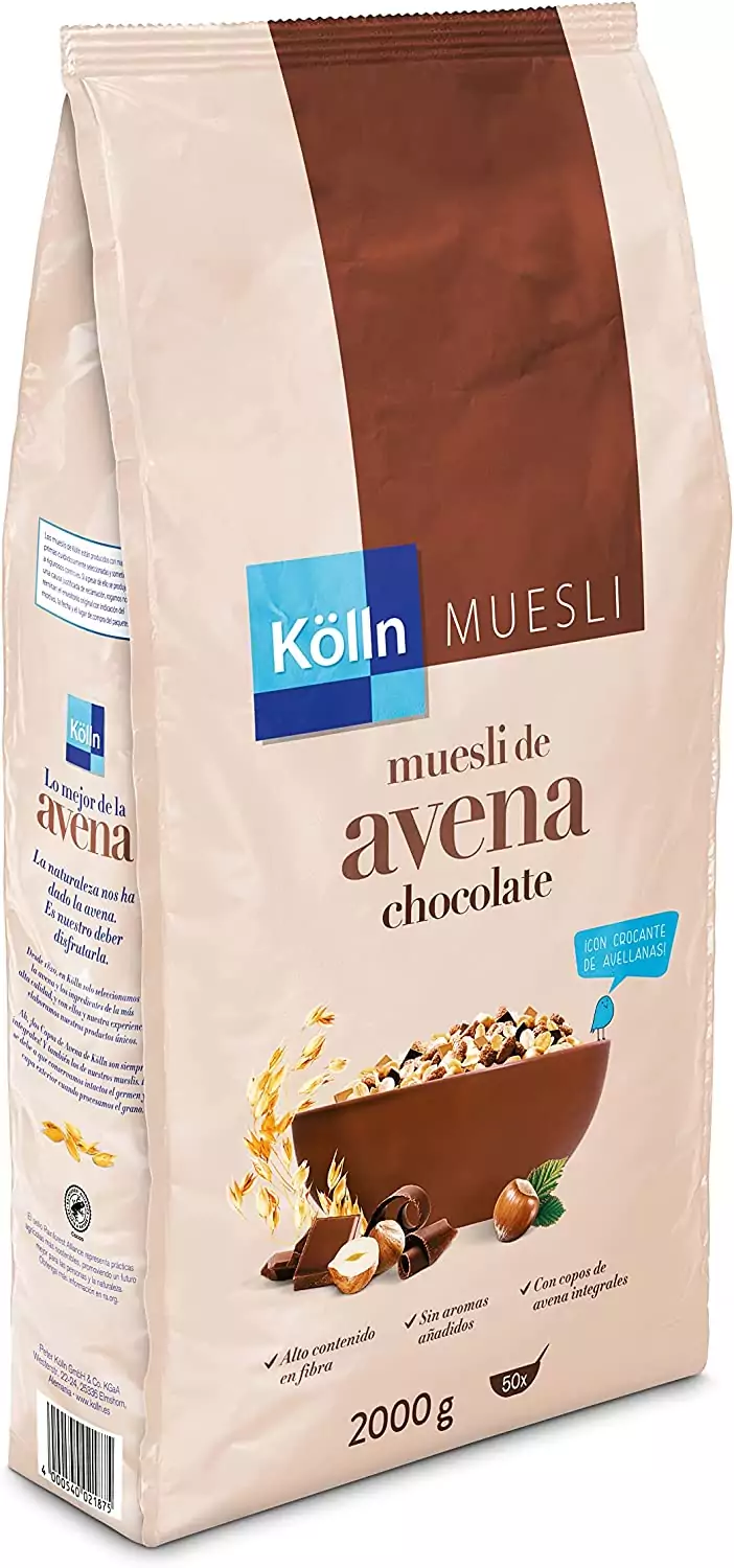 Kölln - Muesli de Avena con Chocolate y Avellanas, Cereales Integrales con Chocolate - 2 kg Kölln - Muesli de Avena con Chocolate y Avellanas, Cereales Integrales con Chocolate - 2 kg