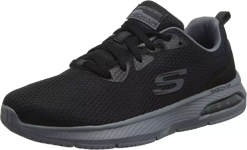 Zapatillas Skechers DYNA-AIR para hombre, negras con detalles de carbón, talla 43 EU. Zapatillas Skechers DYNA-AIR para hombre, negras con detalles de carbón, talla 43 EU.