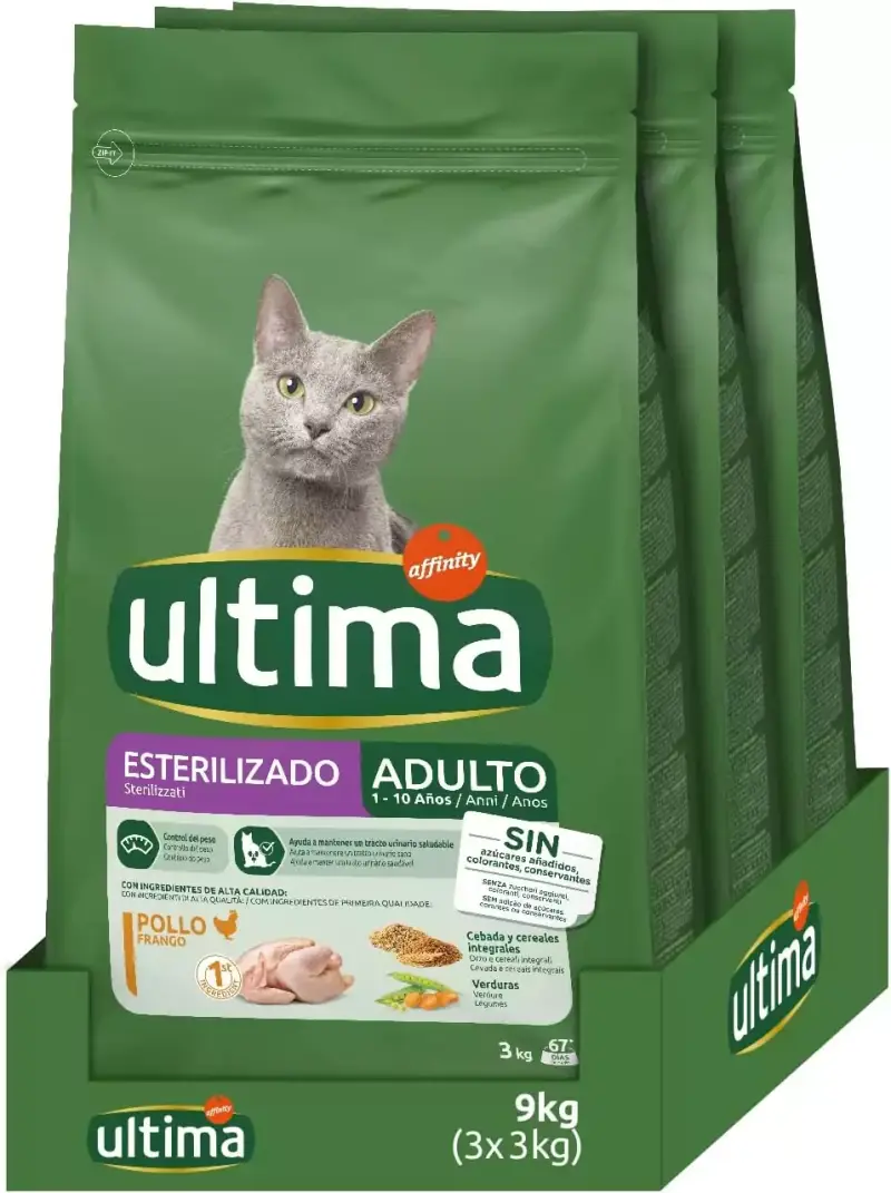 "Pienso Esterilizado para Gatos con Pollo - 9kg" "Pienso Esterilizado para Gatos con Pollo - 9kg"