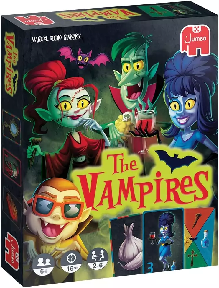 Juego de cartas familiar Jumbo Vamps para mayores de 6 años. Juego de cartas familiar Jumbo Vamps para mayores de 6 años.