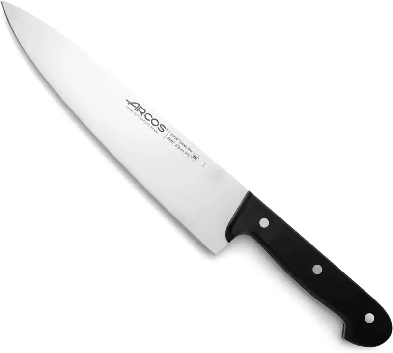 "Cuchillo Cocinero Arcos Serie Universal, Hoja Inox Nitrum 250 mm y Mango POM Negro" "Cuchillo Cocinero Arcos Serie Universal, Hoja Inox Nitrum 250 mm y Mango POM Negro"