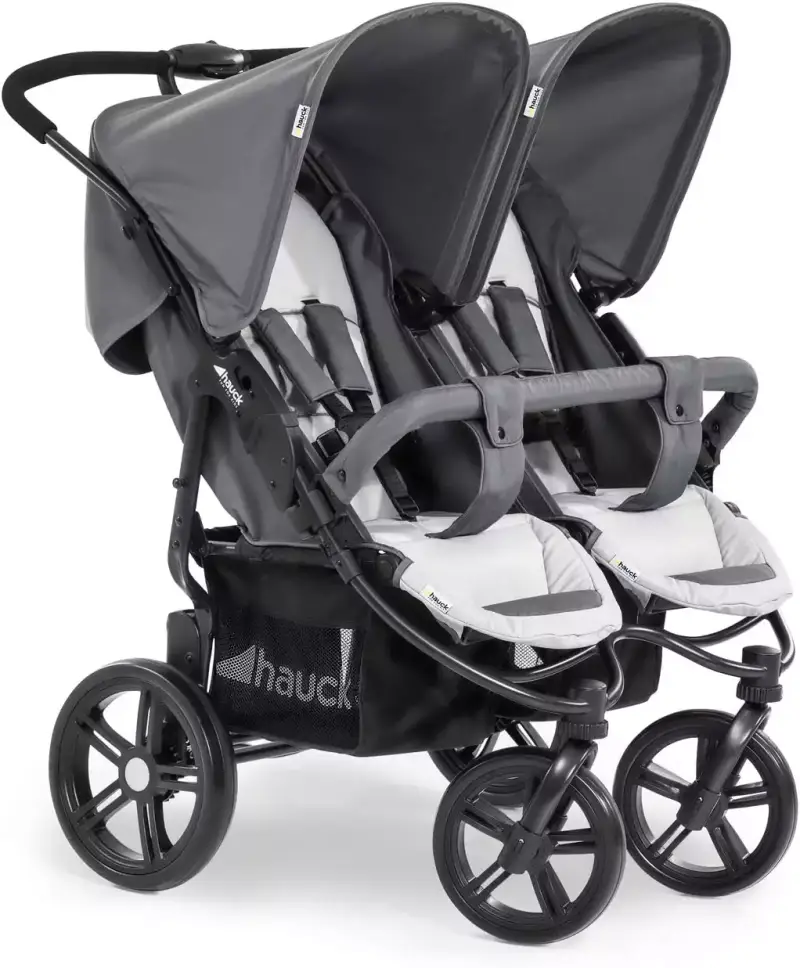 Carro Gemelar Hauck Roadster Duo SLX, Reclinable y Plegable, hasta 30 kg, Cesta XL, Gris. Carro Gemelar Hauck Roadster Duo SLX, Reclinable y Plegable, hasta 30 kg, Cesta XL, Gris.