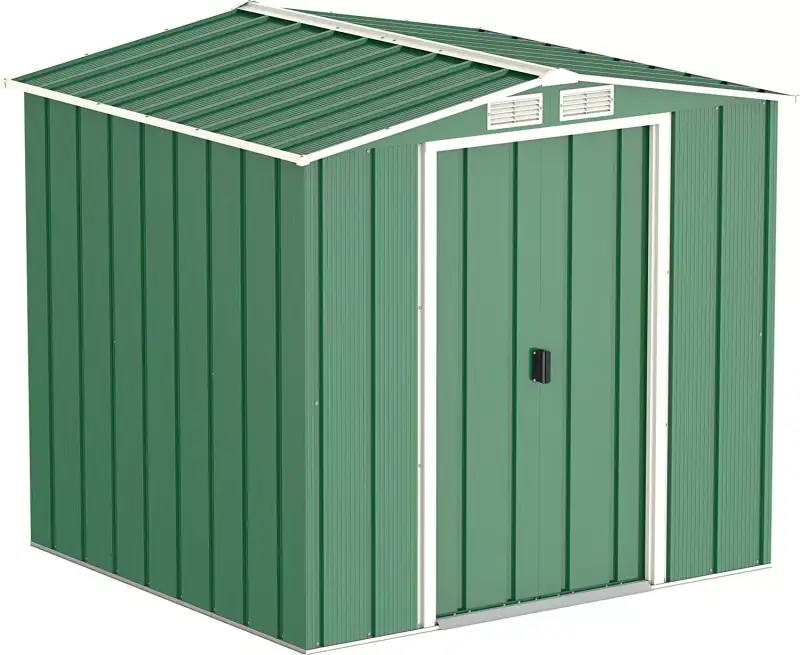 Cobertizo Duramax Eco Metal de 6 x 6 ft con OW Trim - Verde Cobertizo Duramax Eco Metal de 6 x 6 ft con OW Trim - Verde