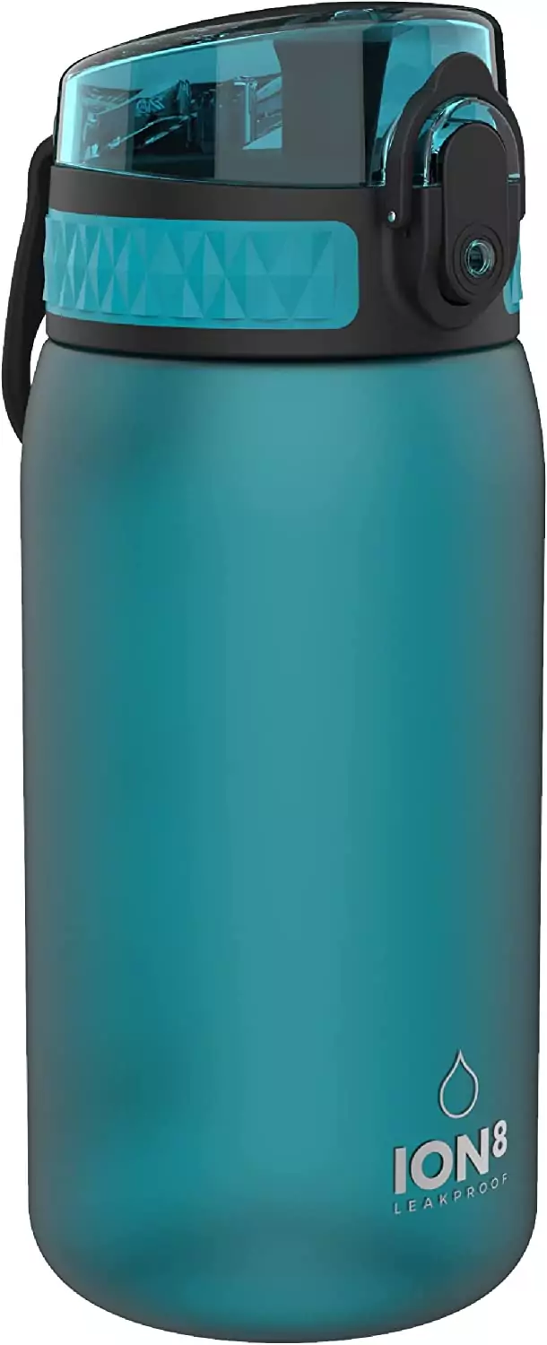 Botella de agua Ion8, sin fugas, Azul (Aqua), 350 ml Botella de agua Ion8, sin fugas, Azul (Aqua), 350 ml